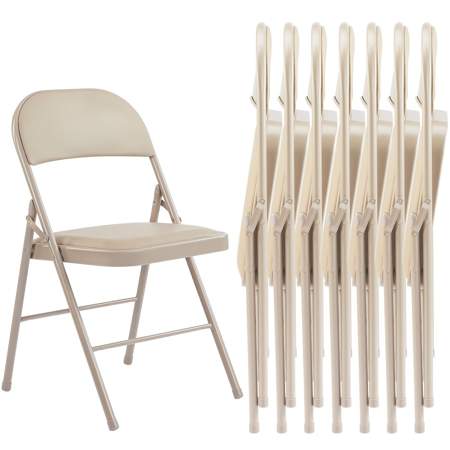 Folding Chair shown in the Khaki, 8 Pack option