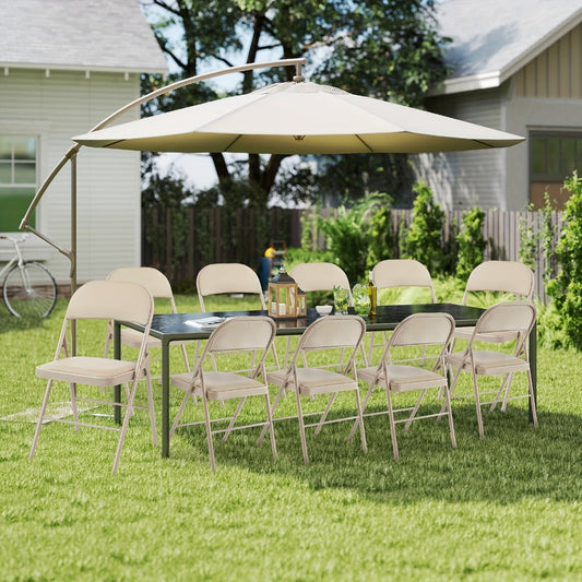Folding Chair, PU Leather Folding Chairs with Padded Seats & Steel Frame, Portable shown in the main product view