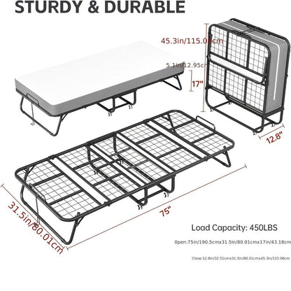 Metal Folding Bed for Bedroom Comfort and Support and Daily Home Use detail image - detail view 4