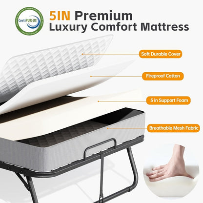Metal Folding Bed for Bedroom Comfort and Support and Daily Home Use detail image - detail view 5