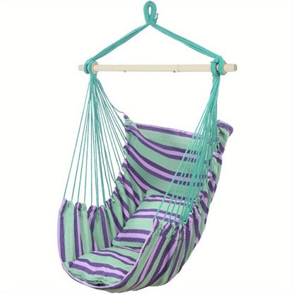Hammock Swing Chair, Macrame 550 LB Capacity - Boho Cotton Rope Hanging Chair with Steel shown in the main product view