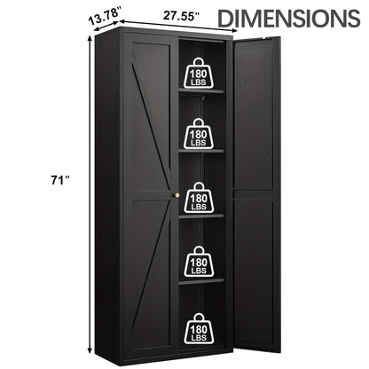 Storage Cabinet shown in the 71 inch Black option