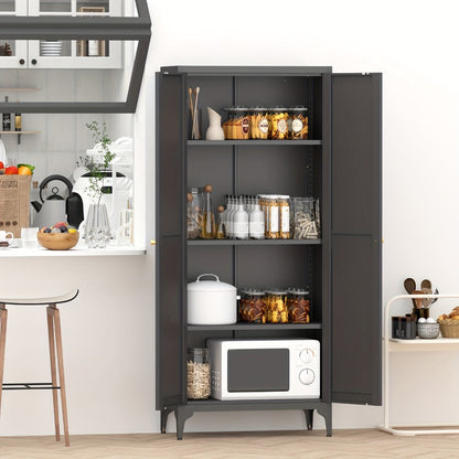 Metal Kitchen Pantry Cabinet with Adjustable Shelves for Organized Everyday Storage detail image - detail view 14