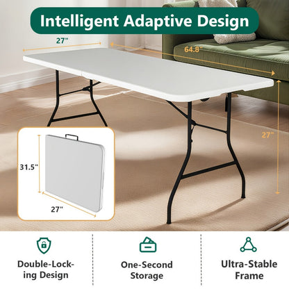 Metal Plastic Folding Table, Portable Fold-Up Table for Patio detail image - detail view 6