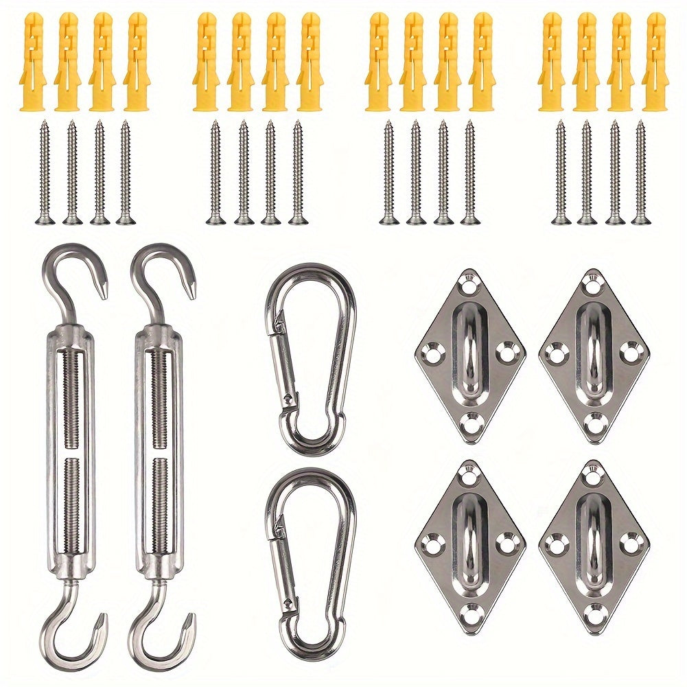 Shade Sail Hardware shown in the 1 Set (24PC) option