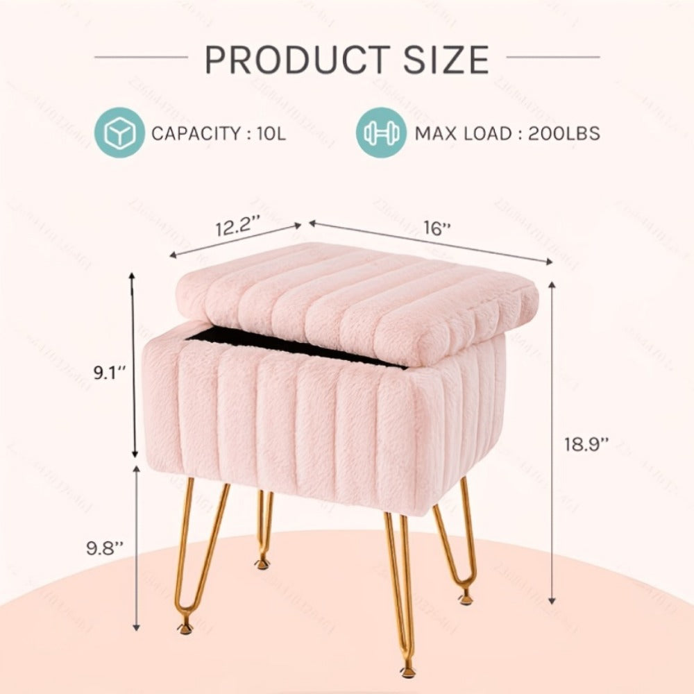 Metal Vanity Stool for Dressing and Daily Routines in Bedroom detail image - detail view 4