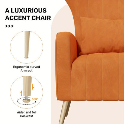 Metal Velvet Accent Chair, Living Room Armchair for Comfortable Everyday Seating detail image - detail view 11