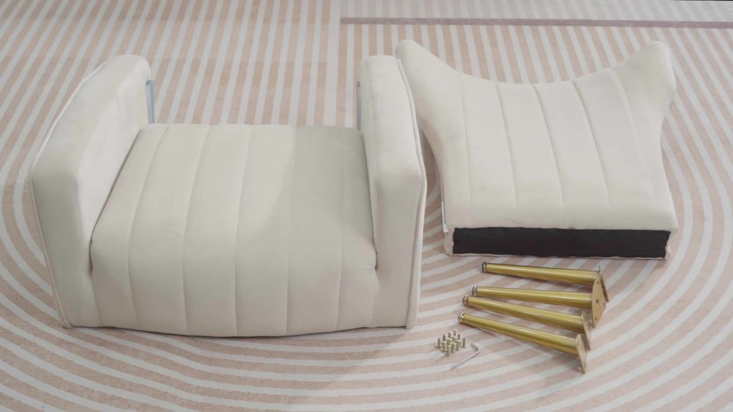 Metal Velvet Accent Chair, Living Room Armchair for Comfortable Everyday Seating detail image - detail view 14