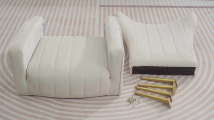 Metal Velvet Accent Chair, Living Room Armchair for Comfortable Everyday Seating detail image - detail view 14