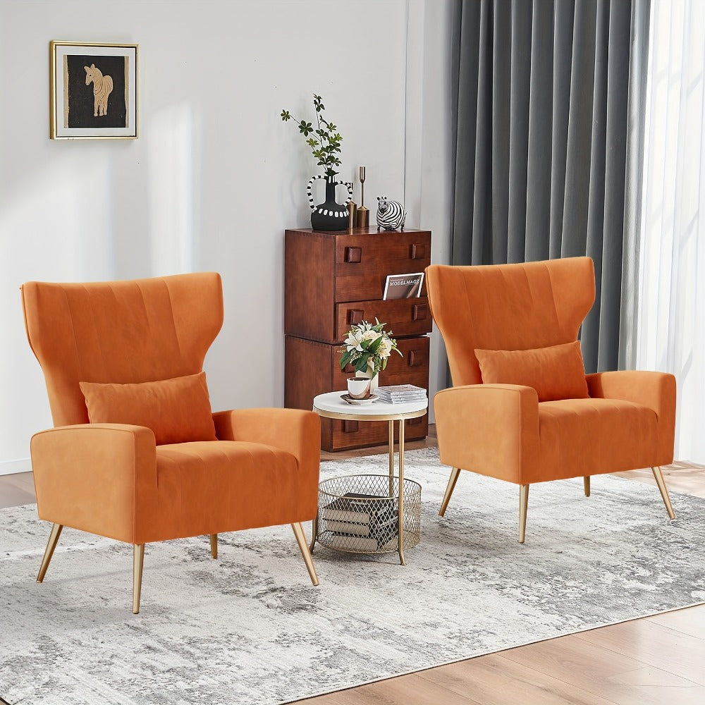Metal Velvet Accent Chair, Living Room Armchair for Comfortable Everyday Seating detail image - detail view 18