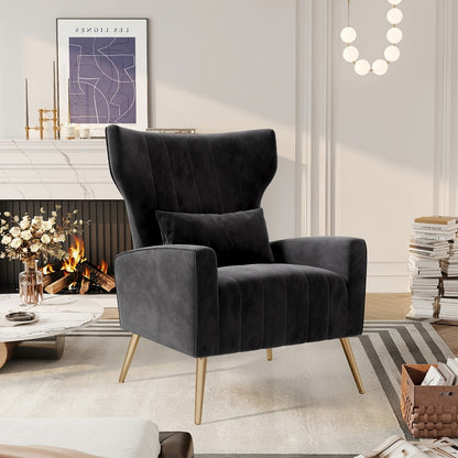 Metal Velvet Accent Chair, Living Room Armchair for Comfortable Everyday Seating detail image - detail view 19