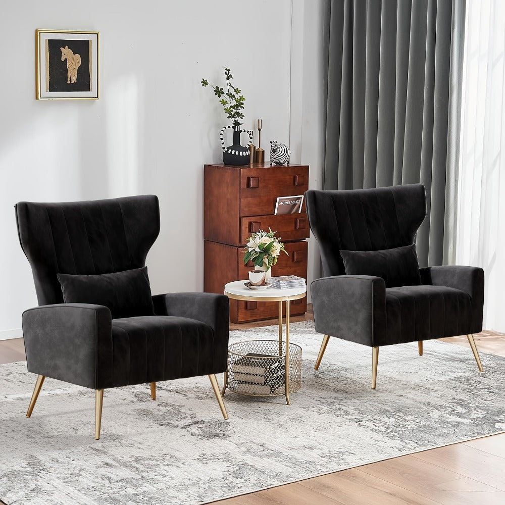 Metal Velvet Accent Chair, Living Room Armchair for Comfortable Everyday Seating detail image - detail view 20