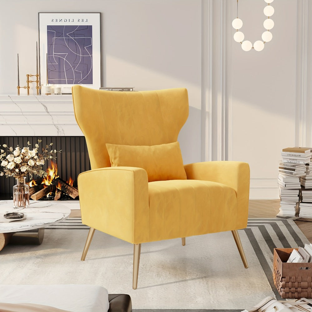 Metal Velvet Accent Chair, Living Room Armchair for Comfortable Everyday Seating detail image - detail view 21