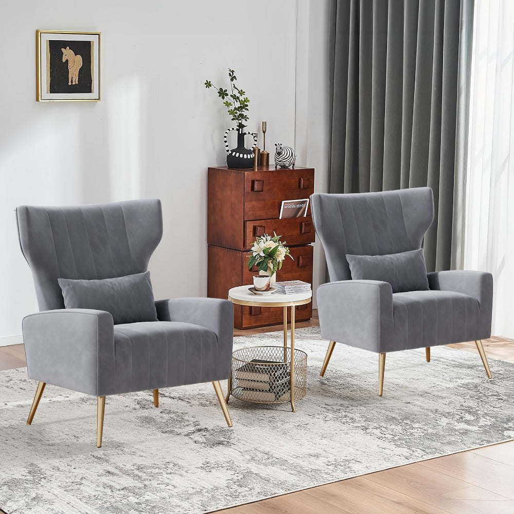 Metal Velvet Accent Chair, Living Room Armchair for Comfortable Everyday Seating detail image - detail view 24