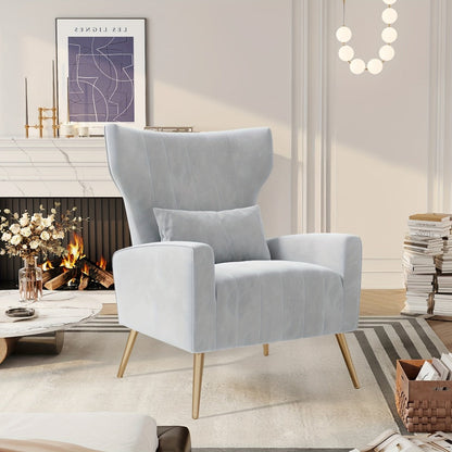 Metal Velvet Accent Chair, Living Room Armchair for Comfortable Everyday Seating detail image - detail view 25