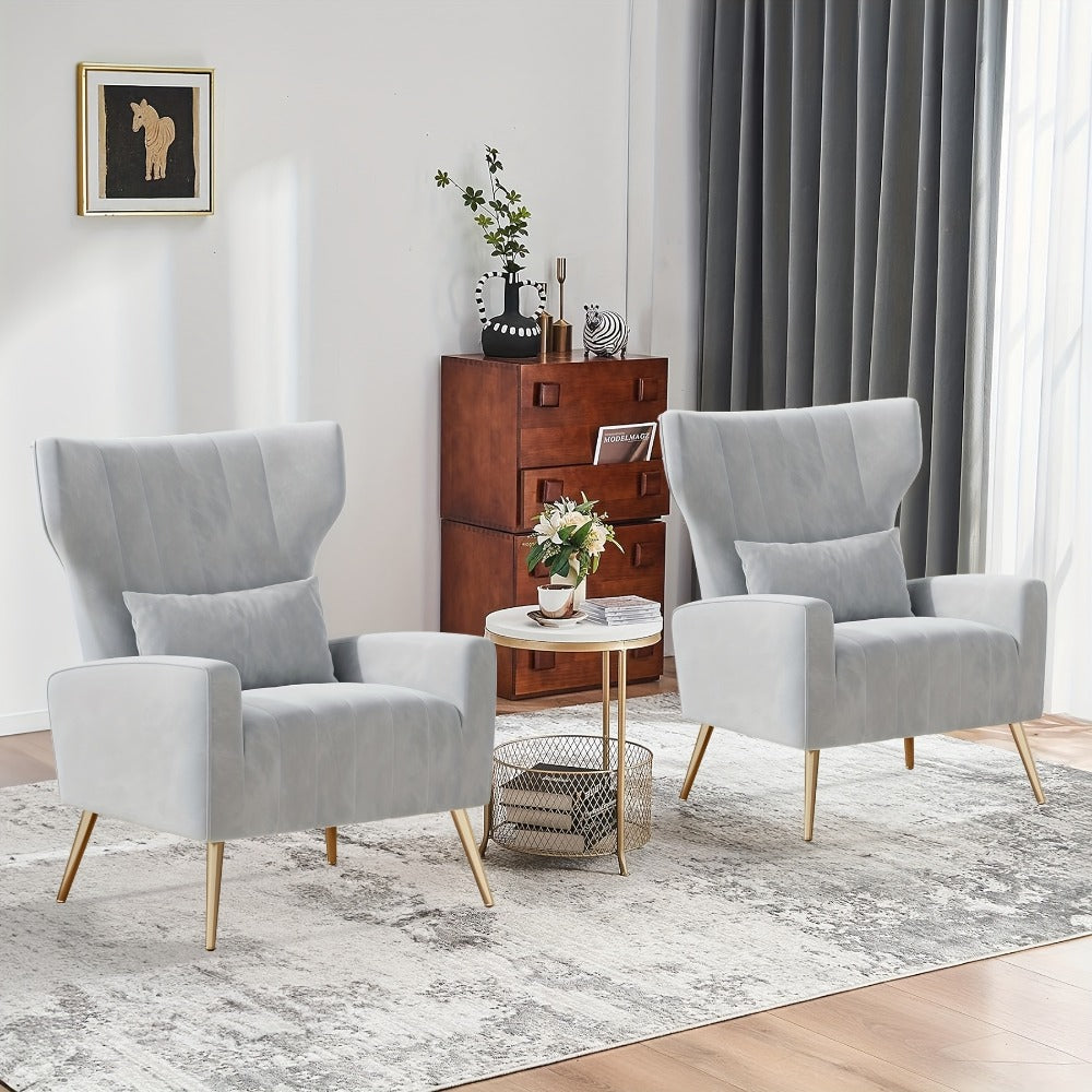 Metal Velvet Accent Chair, Living Room Armchair for Comfortable Everyday Seating detail image - detail view 26
