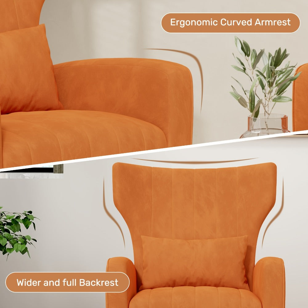 Metal Velvet Accent Chair, Living Room Armchair for Comfortable Everyday Seating detail image - detail view 7