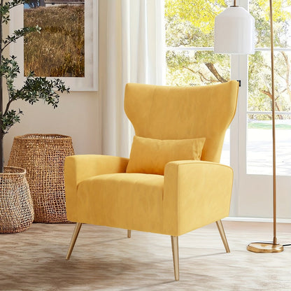 Metal Velvet Accent Chair, Living Room Armchair for Comfortable Everyday Seating detail image - detail view 8
