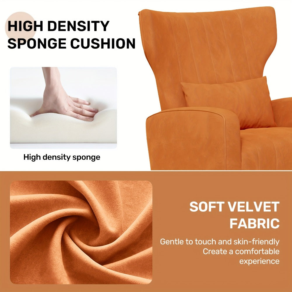 Metal Velvet Accent Chair, Living Room Armchair for Comfortable Everyday Seating detail image - detail view 9