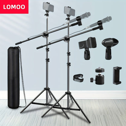 Microphone Boom Stand with 360-Degree Ball Head, XLR Port and Dual Clips detail image - detail view 5
