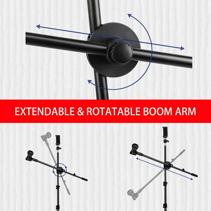 Microphone Boom Stand with 360-Degree Ball Head, XLR Port and Dual Clips detail image - detail view 6