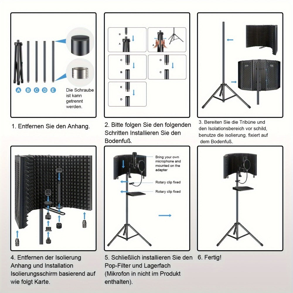 Microphone Isolation Shield, Condenser for Reducing Nearby Room Reflections Around A detail image - detail view 6