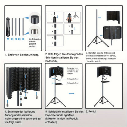 Microphone Isolation Shield, Condenser for Reducing Nearby Room Reflections Around A detail image - detail view 6