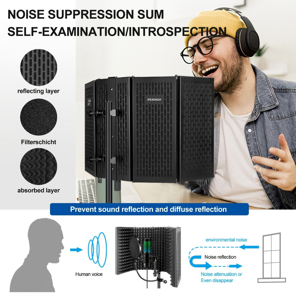 Microphone Isolation Shield, Condenser for Reducing Nearby Room Reflections Around A detail image - detail view 7