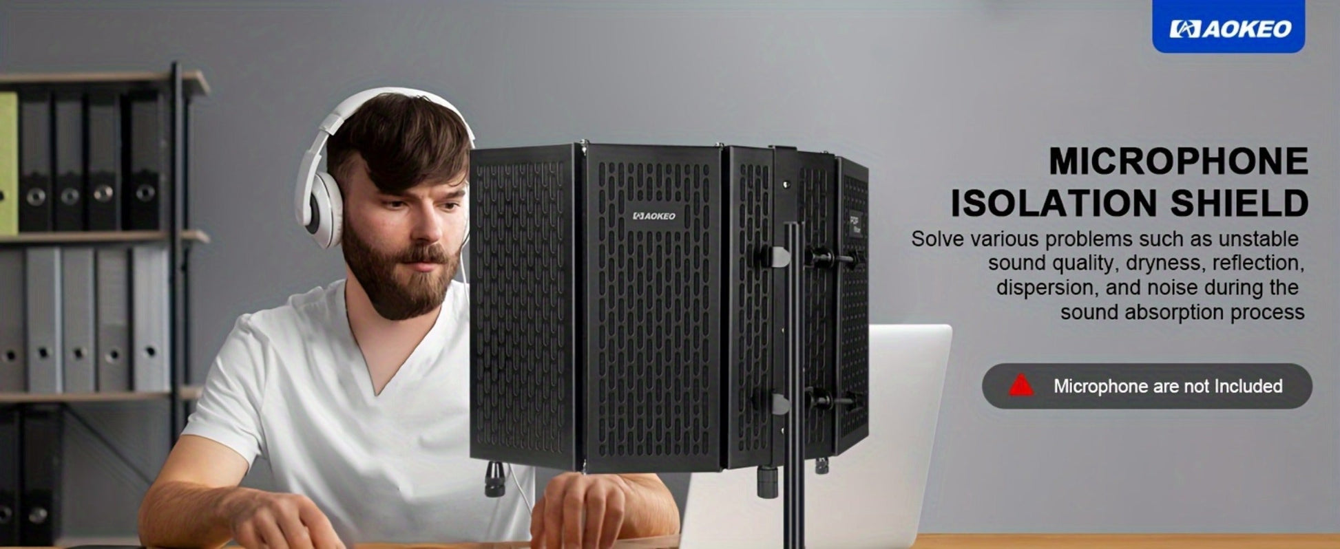 Microphone Isolation Shield, Foldable for Reducing Nearby Room Reflections Around A detail image - detail view 11