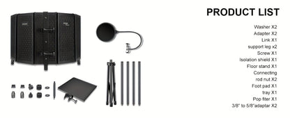 Microphone Isolation Shield, Foldable for Reducing Nearby Room Reflections Around A detail image - detail view 15