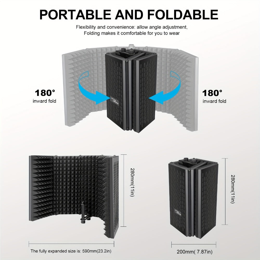 Microphone Isolation Shield, Foldable for Reducing Nearby Room Reflections Around A detail image