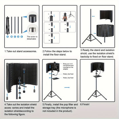 Microphone Isolation Shield, Foldable for Reducing Nearby Room Reflections Around A detail image - detail view 5