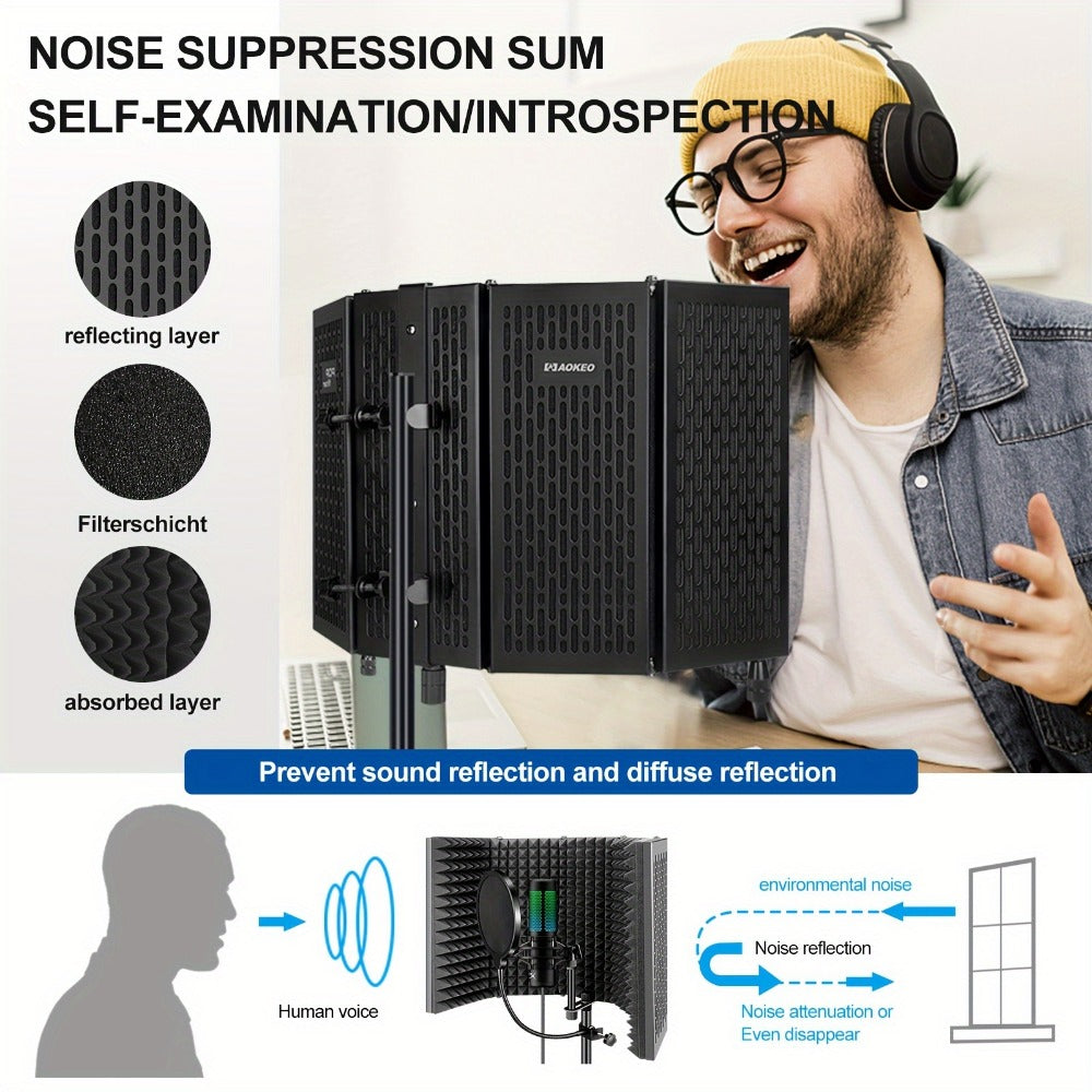 Microphone Isolation Shield, Foldable for Reducing Nearby Room Reflections Around A detail image - detail view 8