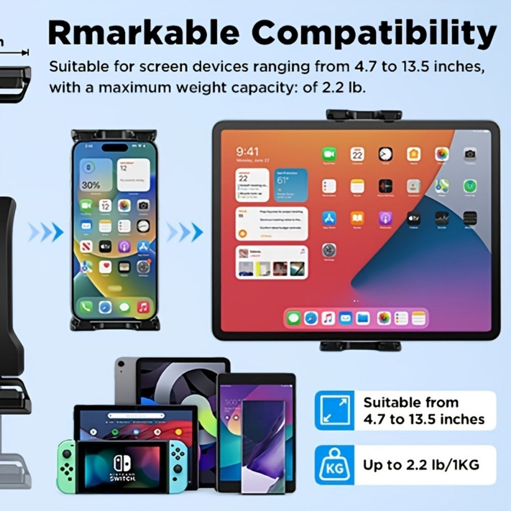 Microphone Stand Tablet Holder for 4.7 to 13.5-Inch Phones and Tablets detail image - detail view 11