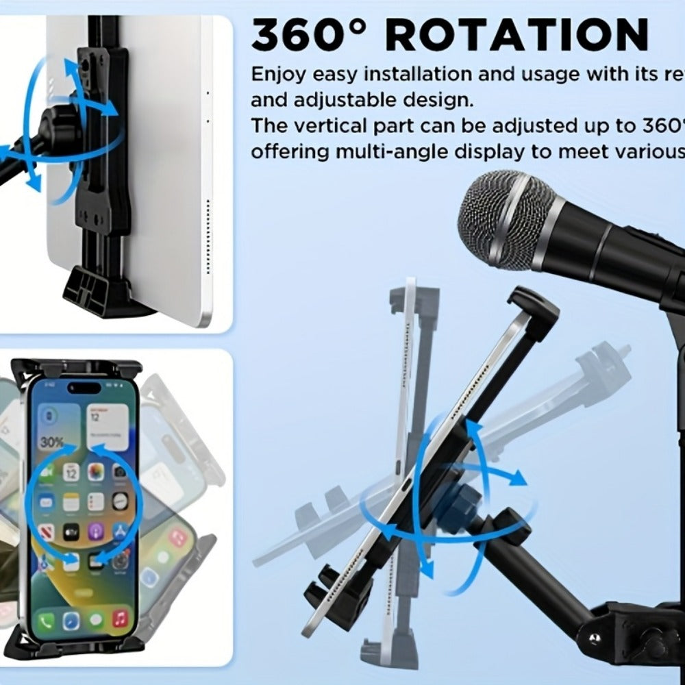 Microphone Stand Tablet Holder for 4.7 to 13.5-Inch Phones and Tablets detail image - detail view 12