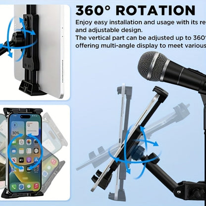 Microphone Stand Tablet Holder for 4.7 to 13.5-Inch Phones and Tablets detail image - detail view 12