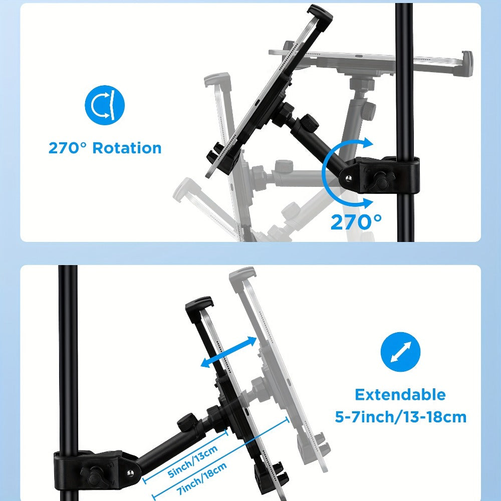 Microphone Stand Tablet Holder for 4.7 to 13.5-Inch Phones and Tablets detail image - detail view 3