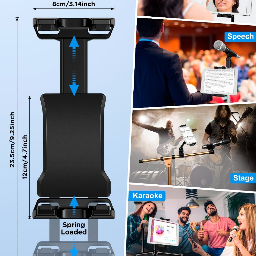 Microphone Stand Tablet Holder for 4.7 to 13.5-Inch Phones and Tablets detail image - detail view 7