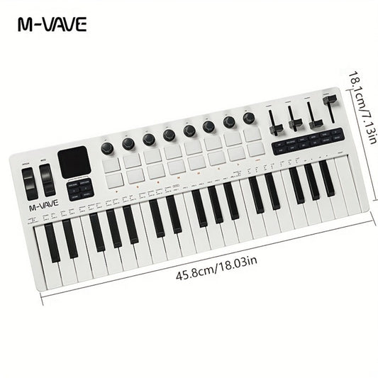 MIDI Keyboard Controller, Wireless, 37 Keys, M-VAVE, SMK37PRO for Music Production detail image