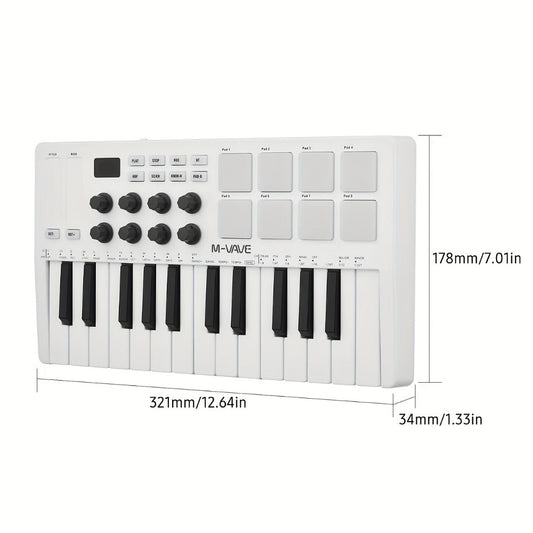 MIDI Pad Controller, RGB, Wireless, M-VAVE, 25-Key, Keyboard for Music Production detail image