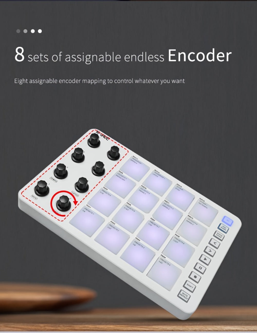 MIDI Pad Controller, USB, Wireless, Professional-Grade, Multi-Effects for Music Production detail image - detail view 11
