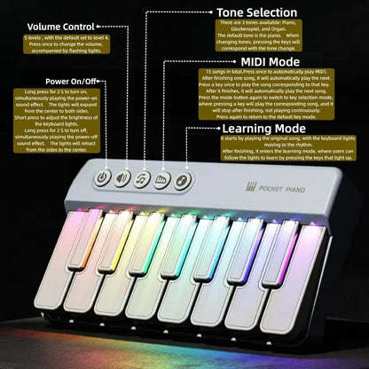 Mini Piano Keyboard, 36V, Portable, Electronic for Basic Music Play And Portable Beginner detail image - detail view 6