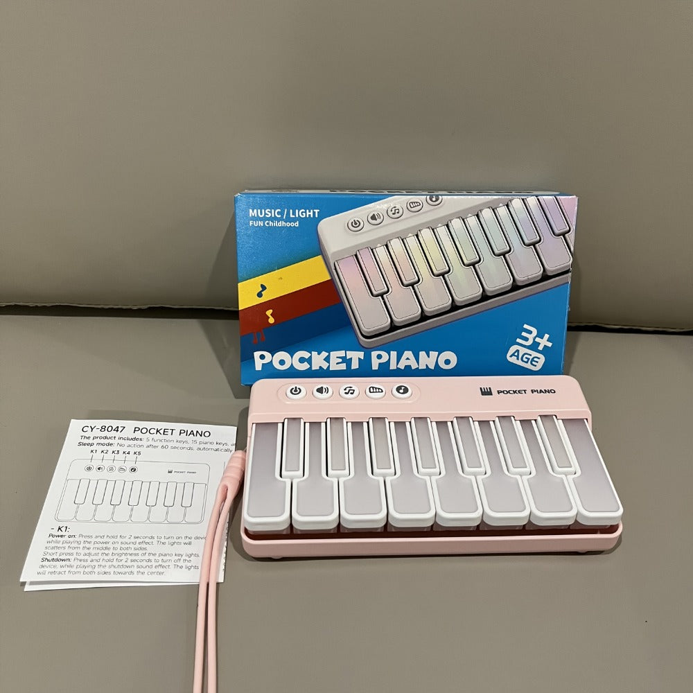 Mini Piano Keyboard, Pink ZJKDQFEN-1, Portable, Pocket-Sized for Basic Music Play detail image - detail view 7
