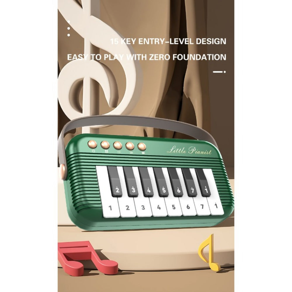Mini Piano Keyboard, Portable, 15 Keys, Music for Basic Music Play And Portable Beginner detail image - detail view 15
