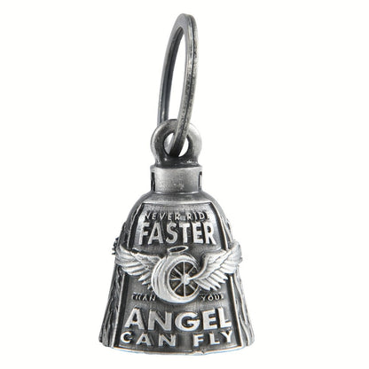 Motorcycle Guardian Bell - Keychain Wheel with Wings Good Luck Spirit Riding for Bikers, Includes - product detail view 4