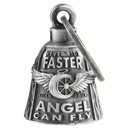 Motorcycle Guardian Bell - Keychain Wheel with Wings Good Luck Spirit Riding for Bikers, Includes - product detail view 9