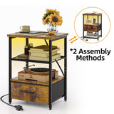 1pc-1 Drawer-Brown