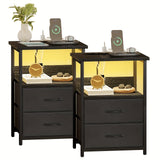 2pcs-2 Drawers-Black