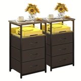 2pcs-3 Drawers-Gray