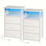 2pcs-3 Drawers-White